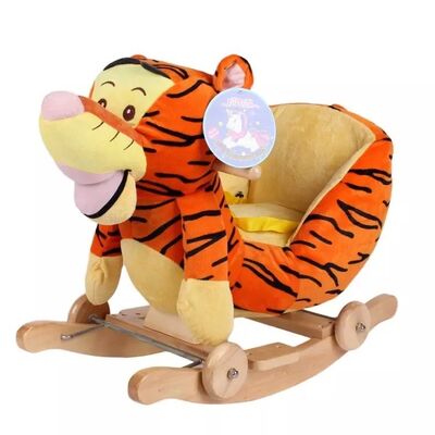 Cute Brown Cute Baby Toys Tiger Plush Baby Rocking Animal Chair