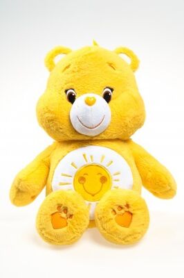 Yellow Care Bears Stuffed Animals Cartoon Plush Toys For Girls , Babies