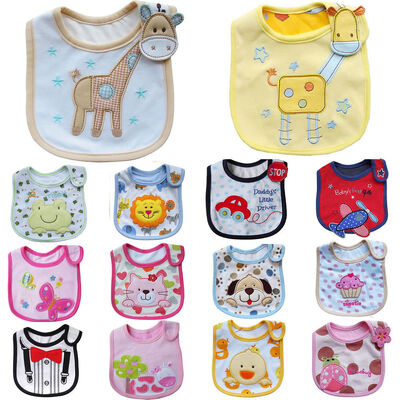 Washable Blue Elephent Custom Baby Bibs Disposable Feeding Bibs