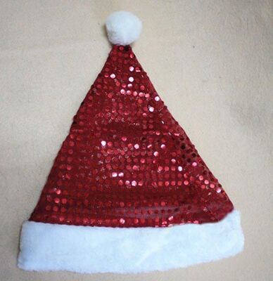 Personalized Plush Toys Dancing Christmas Hat with Gold Podwer , Red / Blue
