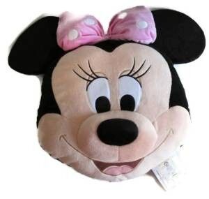 Black And Pink Big Disney Minnie Mouse Head Cushions Pillows For Bedding