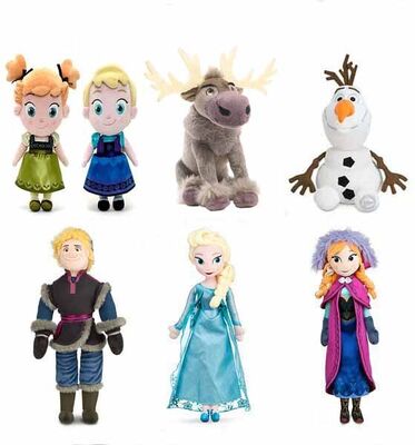 Disney Frozen Family Full Set Characters Cartoon Stuffed Plush Toys For Collection