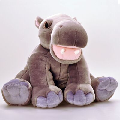 Lovely Sitting Pose Grey Hippo Stuffed Stuffed Animal Toys For Promotion Gifts