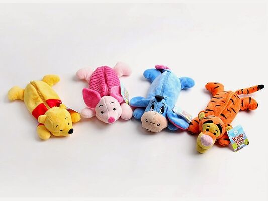 Disney Cartoon Plush Pencil Pouch , Animal Zipper Pencil Pouch