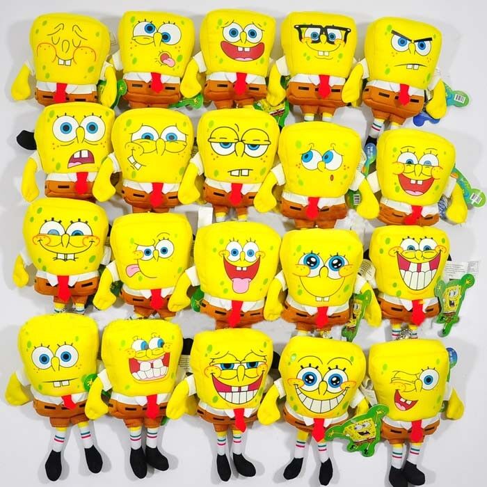 Fashion Cartoon The SpongeBob 20 Style different expression Plush Stuffed Toys