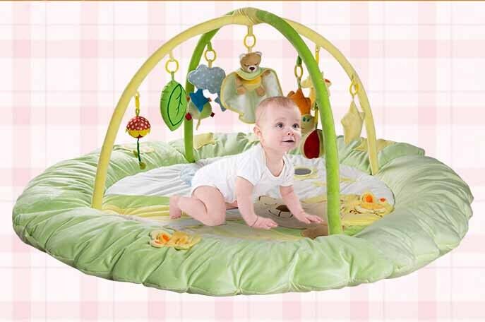 Promotional Light Green Large Baby Play Gyms For Baby Sleeping